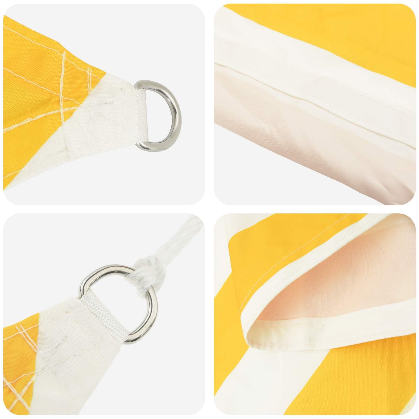 Solskygge sejl Gul og Hvid 2 x 4,5 m 100% polyester Oxford