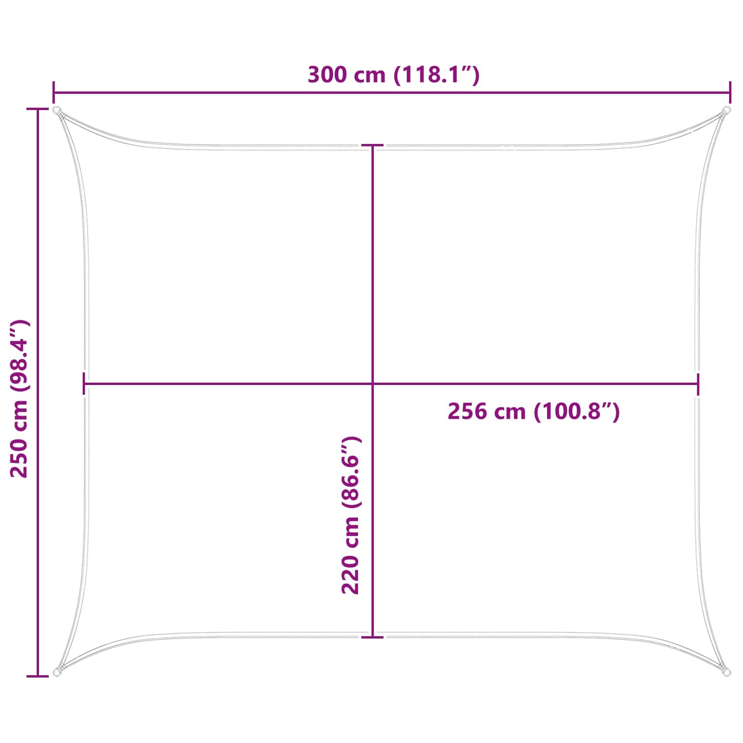 Solskygge sejl Gul og Hvid 2,5 x 3 m 100% polyester Oxford
