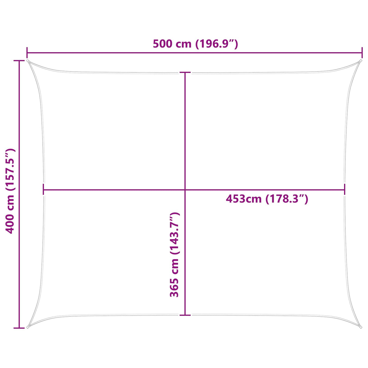 Solskygge sejl Gul og Hvid 4 x 5 m 100% polyester Oxford