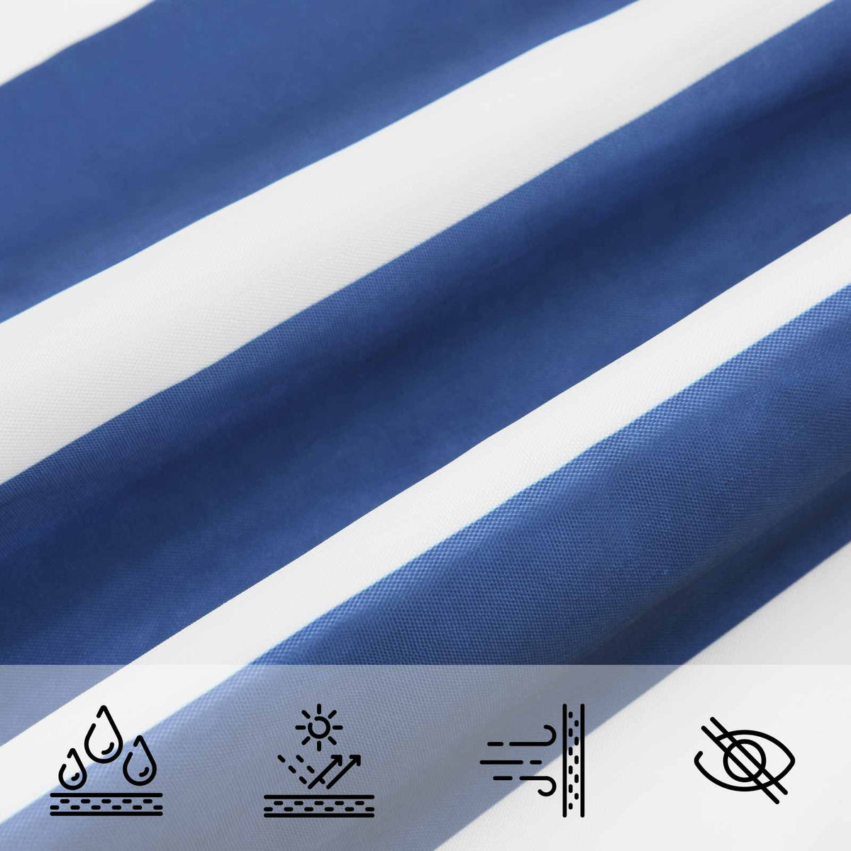 Solskygge sejl Blå og Hvid 2,5 x 5 m 100% polyester Oxford
