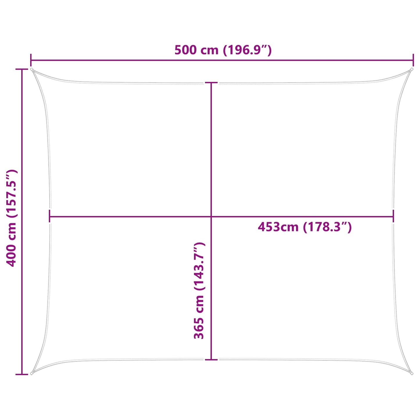 Solskygge sejl Blå og Hvid 4 x 5 m 100% polyester Oxford