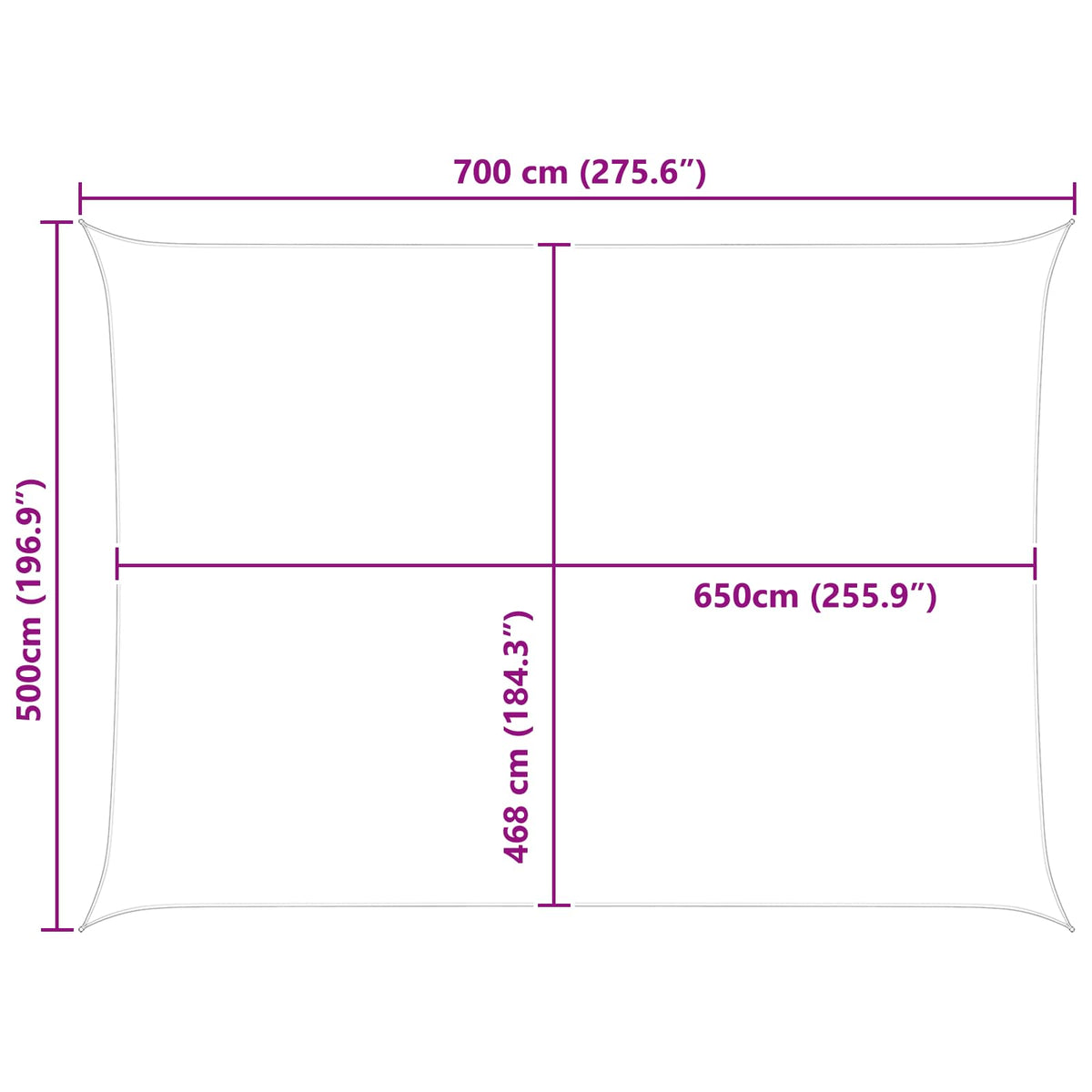 Solskygge sejl Blå og Hvid 5 x 7 m 100% polyester Oxford