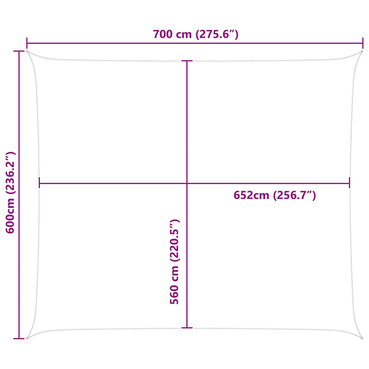 Solskygge sejl Blå og Hvid 7 x 6 m 100% polyester Oxford