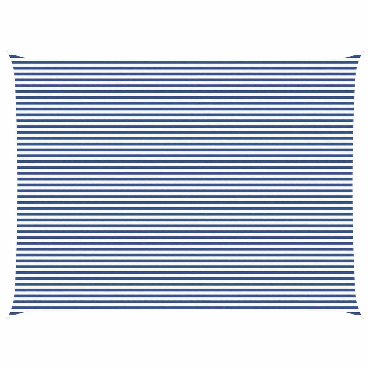 Solskygge sejl Blå og Hvid 6 x 8 m 100% polyester Oxford