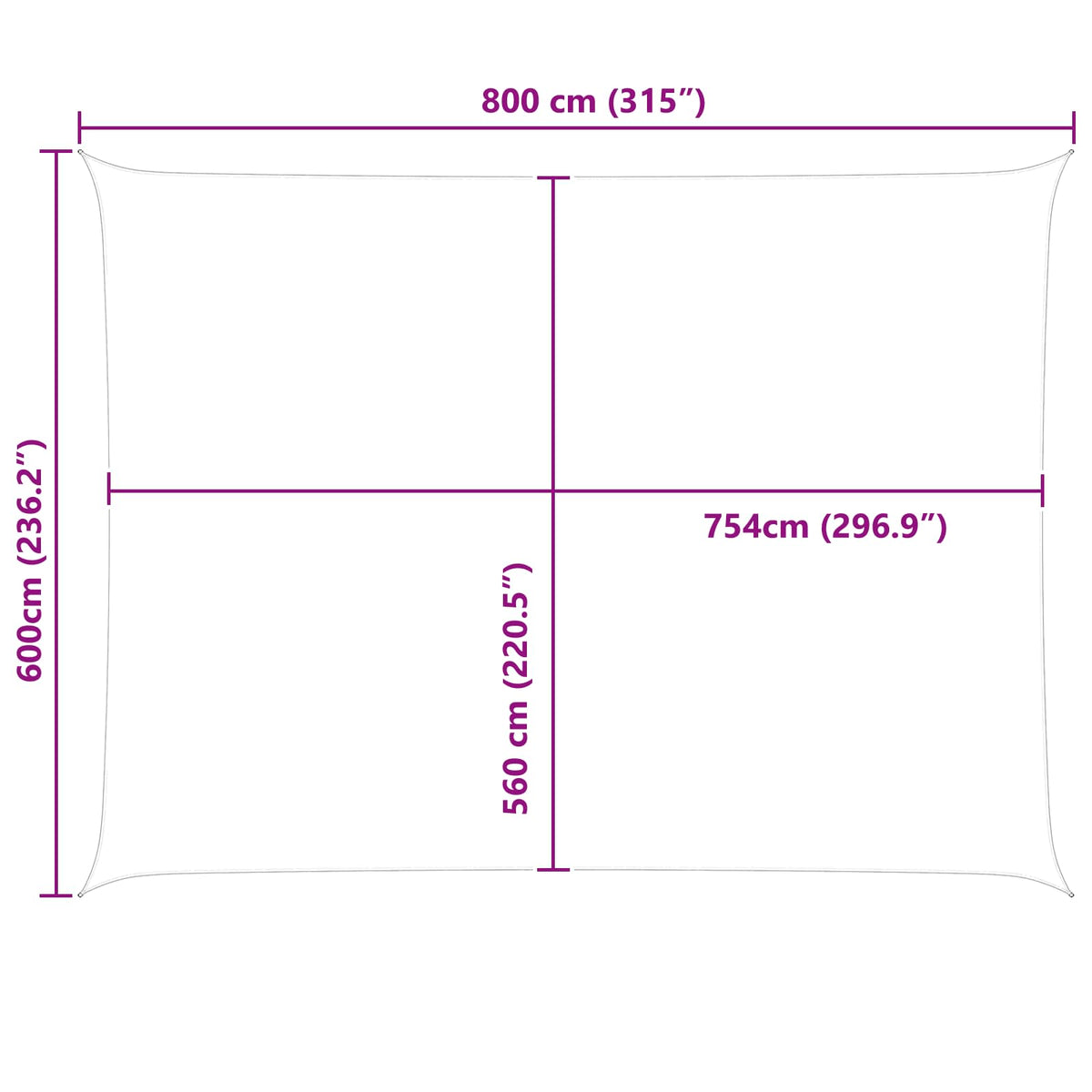 Solskygge sejl Blå og Hvid 6 x 8 m 100% polyester Oxford