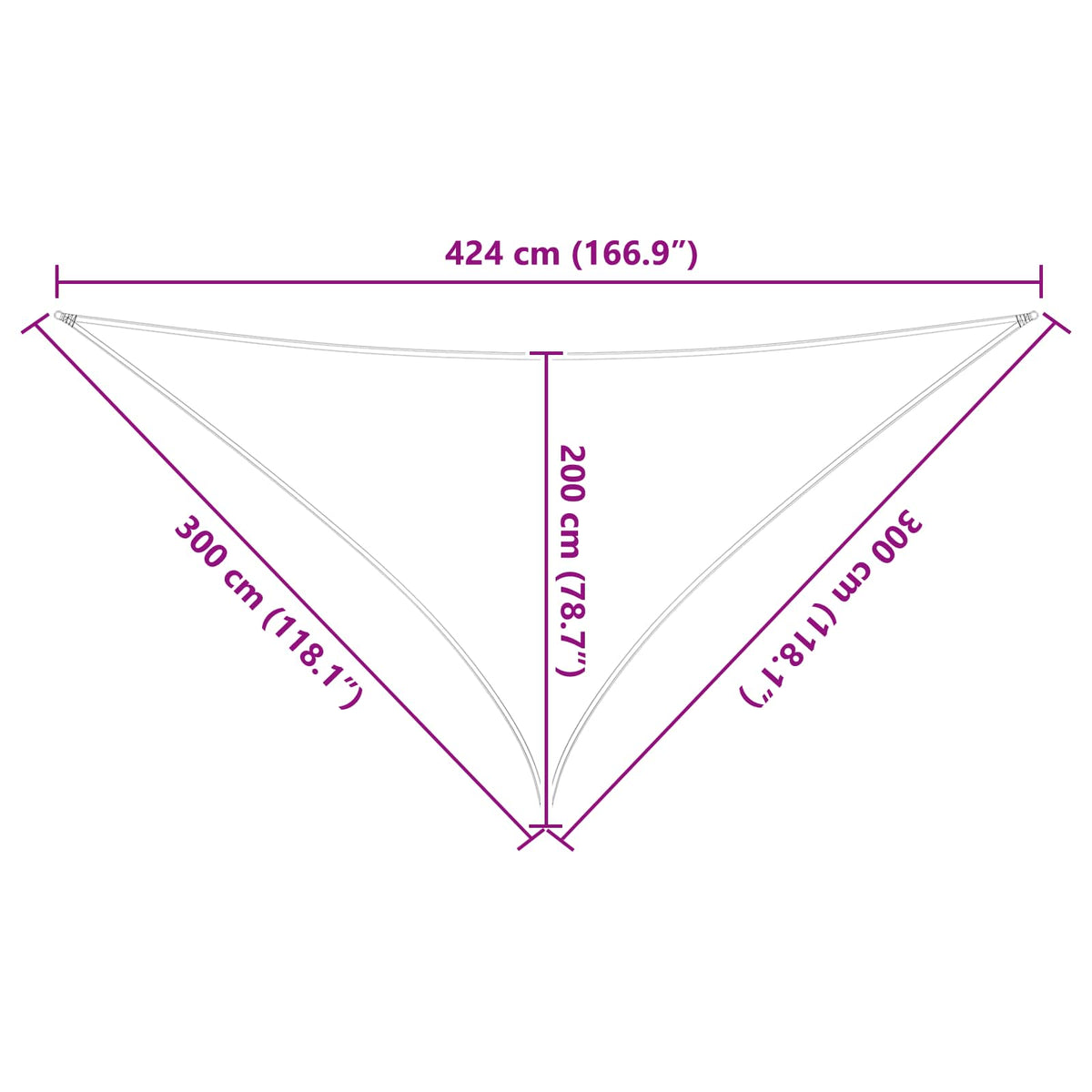 Solskygge sejl 3 x 3 x 4,24 m 100% polyester Oxford Trekantet