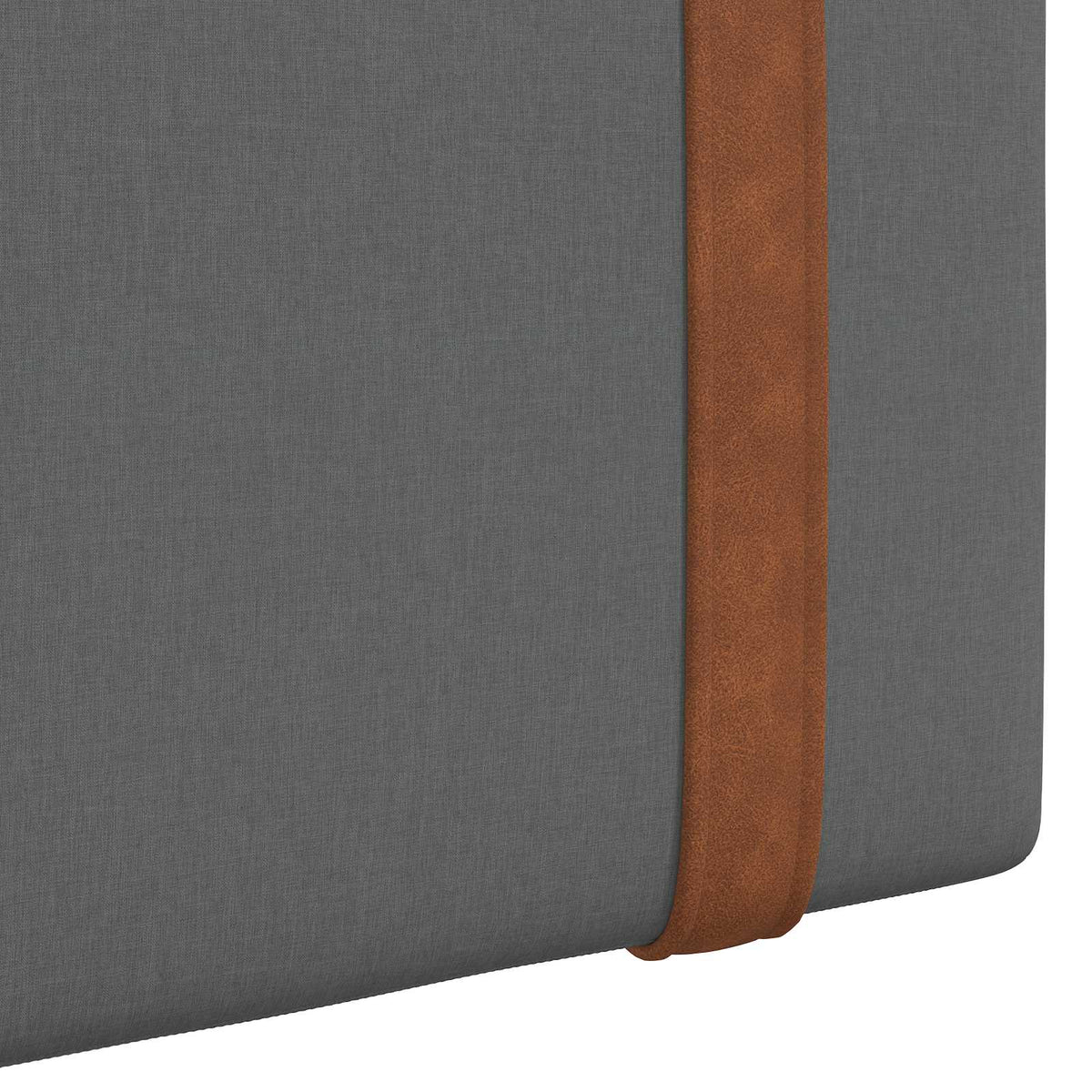 Hængende Hovedgavl Ensfarvet Mørkegrå 130 x 55 x 5 cm Antik PU