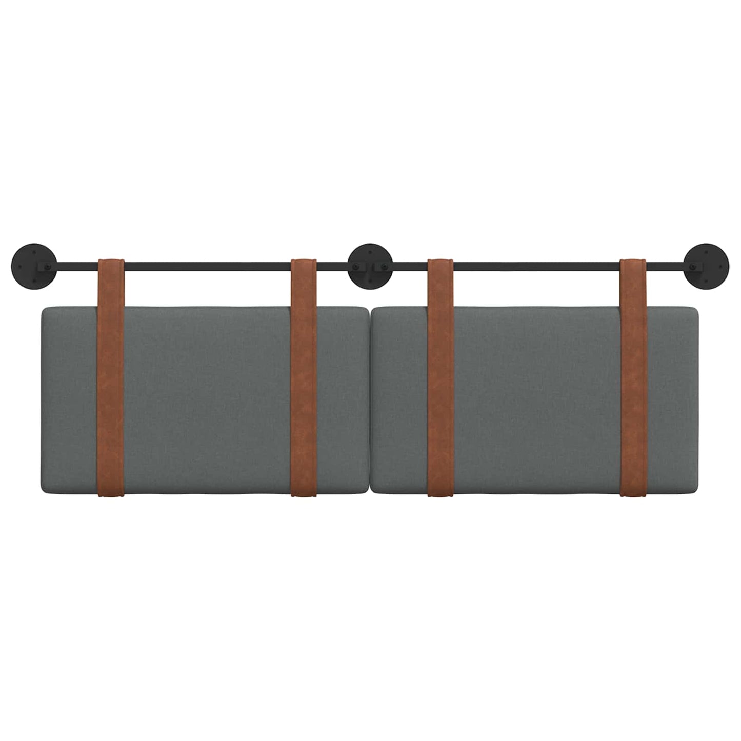 Hængende Hovedgavl Ensfarvet Mørkegrå 130 x 55 x 5 cm Antik PU
