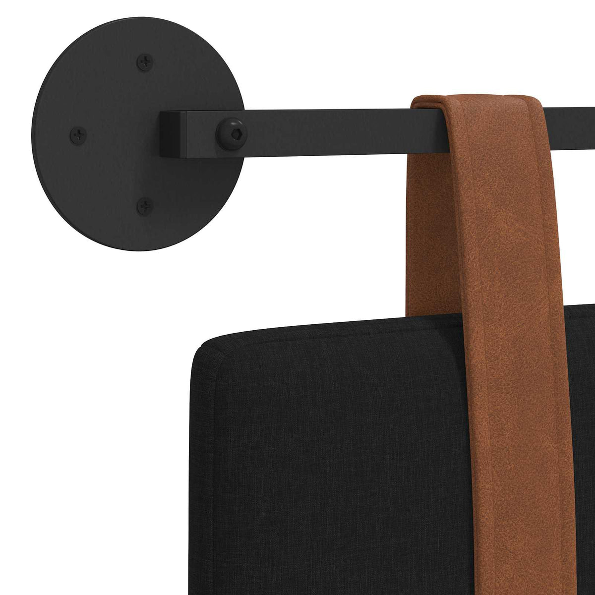 Hængende Hovedgavl Vægmonteret Sort 130 x 55 x 5 cm Antik PU