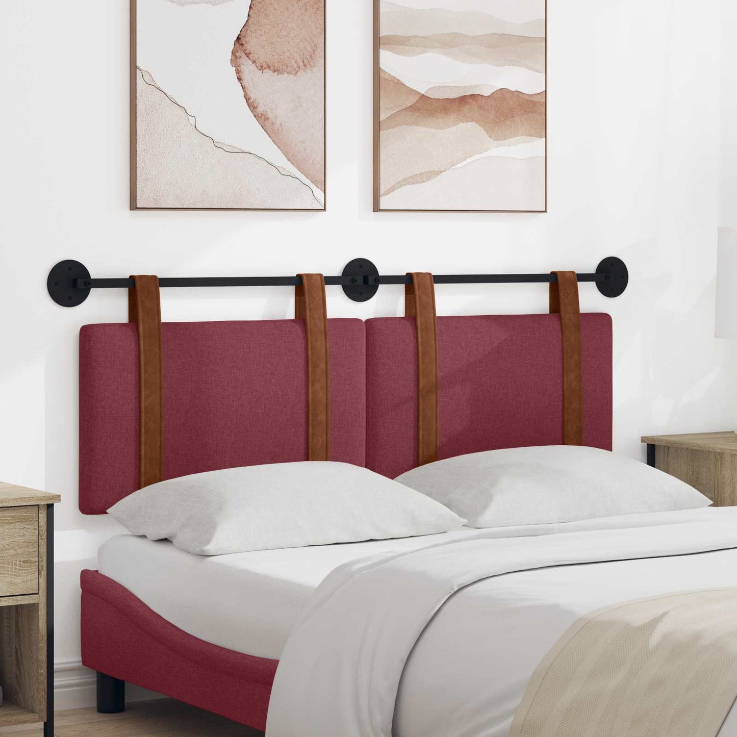 Hængende Hovedgavl Vægmonteret Vinrød 150 x 55 x 5 cm Antik PU