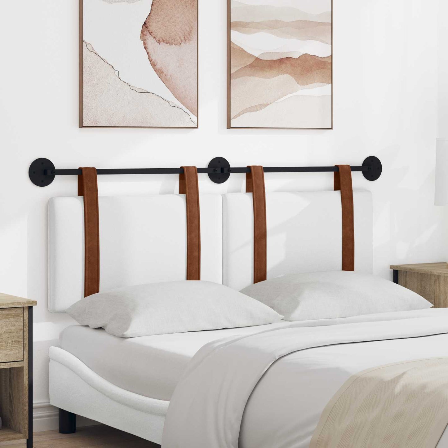 Hængende Hovedgavl Vægmonteret Hvid 150 x 55 x 5 cm Antik PU
