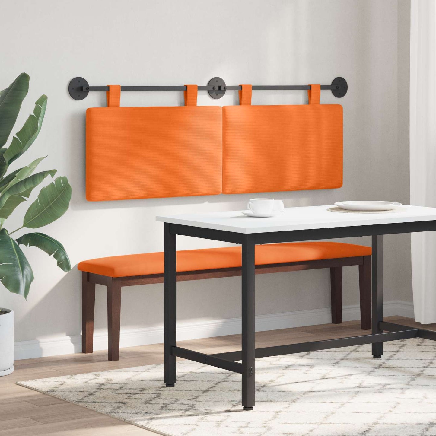 Hængende sengegavl Orange Velourstof