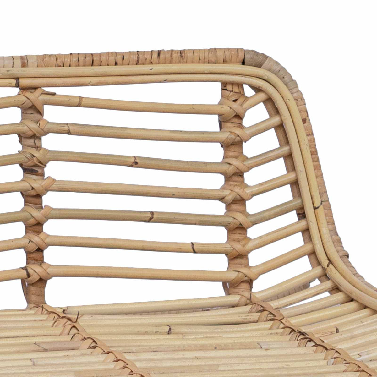 Barbænk 2 stk. Naturfarvet 44 x 45 x 76 cm Rattan og Stål