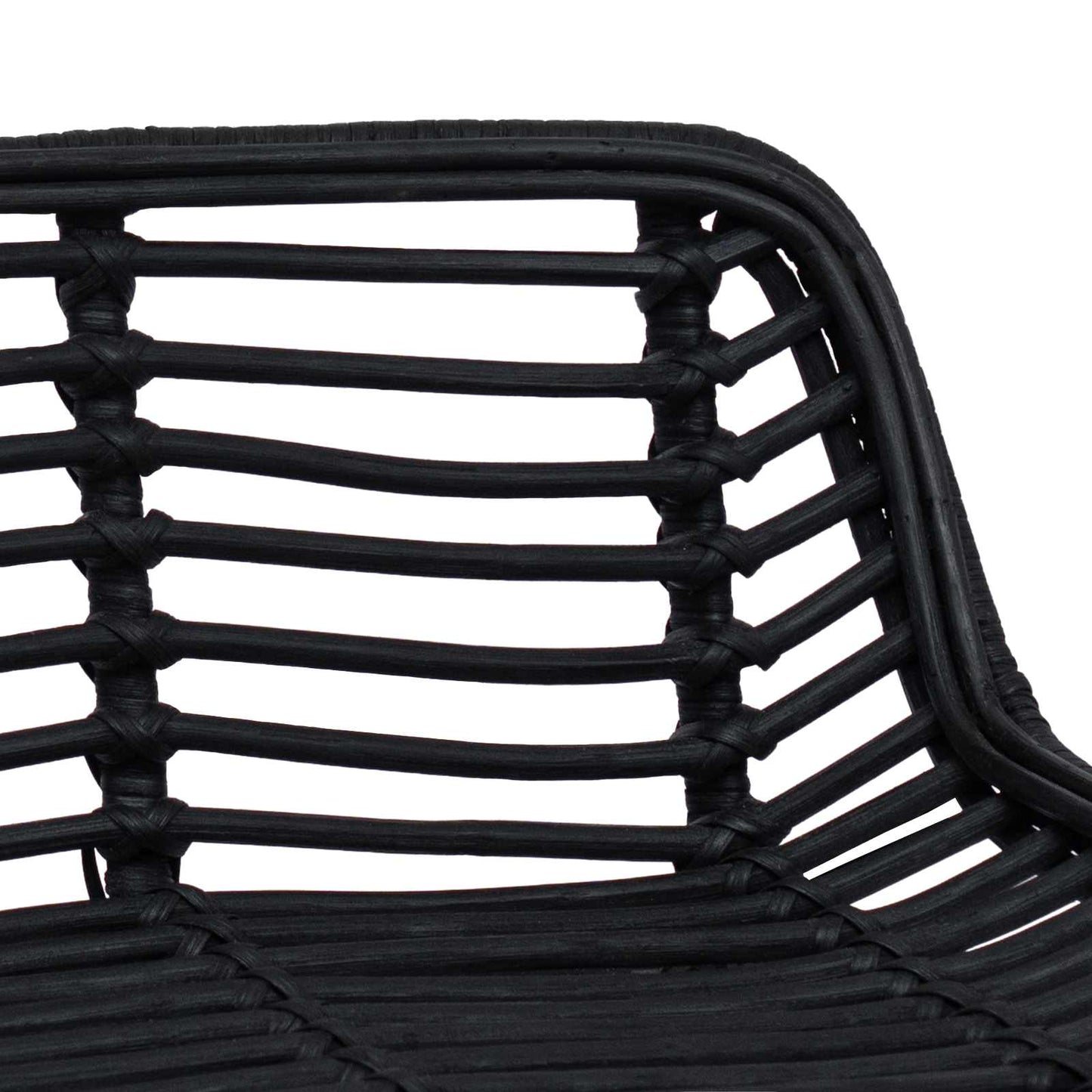 Barbænk 2 pcs Sort 44 x 46 x 91 cm Rattan og Stål