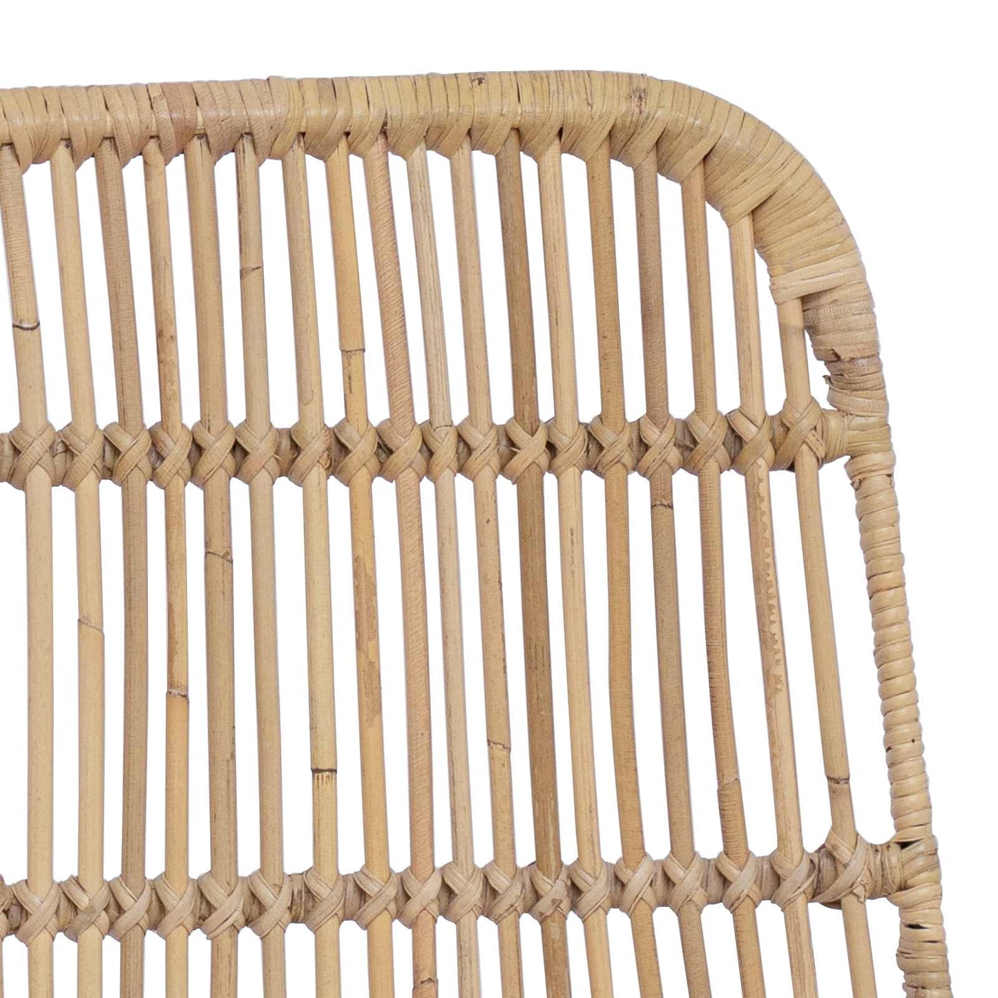 Spisestol 2 stk. Rattan og Stål Naturfarvet 41 x 55 x 85 cm