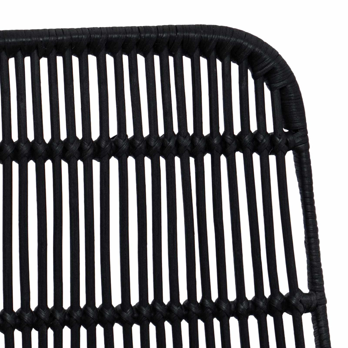 Spisestol 2 stk. Rattan og Stål Sort 41 x 55 x 85 cm
