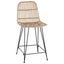 Barbænk 2 stk. Naturfarvet 44 x 54 x 96 cm Rattan og Stål