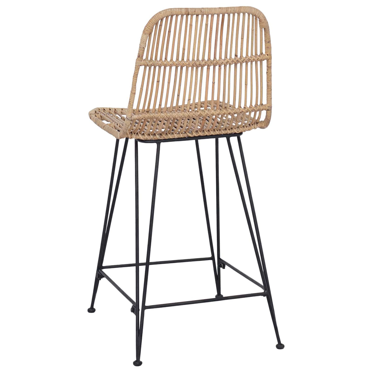 Barbænk 2 stk. Naturfarvet 44 x 54 x 96 cm Rattan og Stål