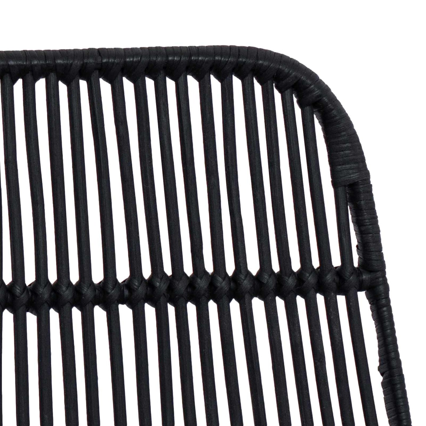 Barbænk 2 stk. Sort 44 x 54 x 96 cm Rattan og Stål