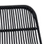 Barbænk 2 stk. Sort 44 x 55 x 109 cm Rattan og Stål