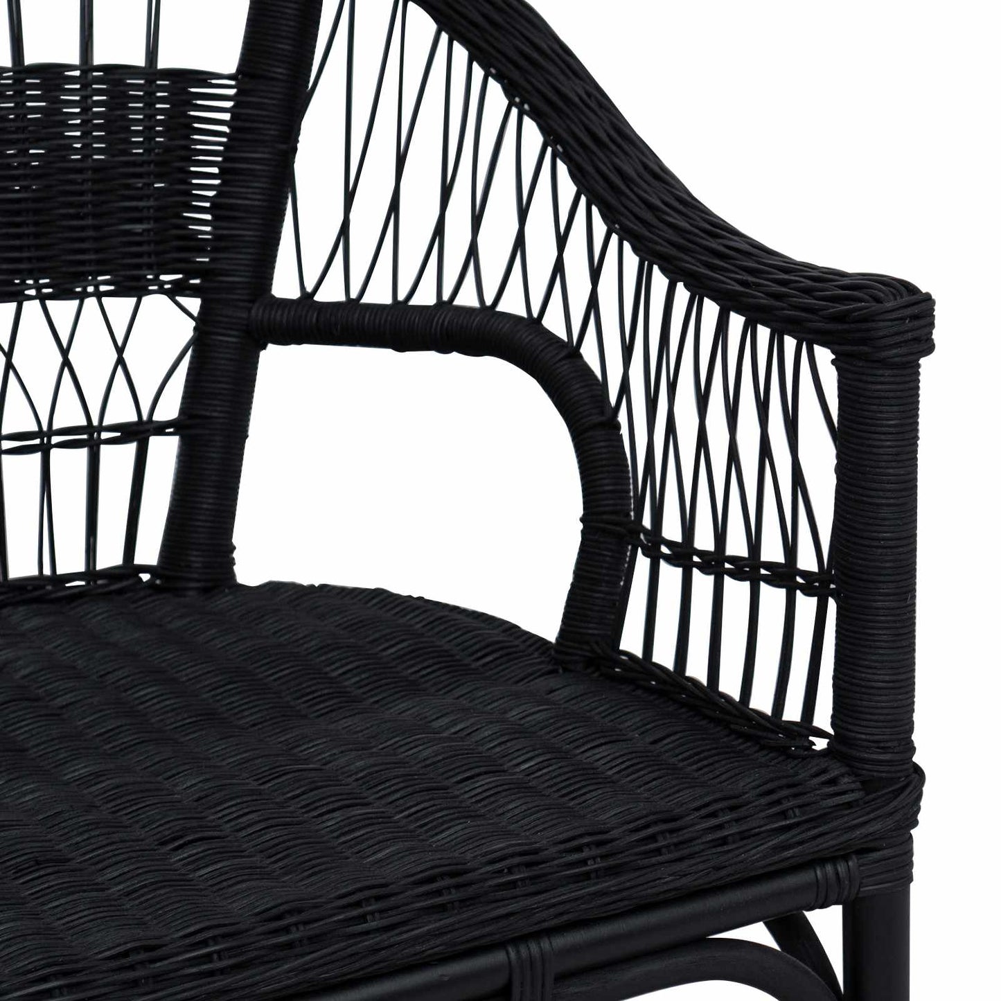 Staplestol Rattan Sort 60 x 60 x 81 cm