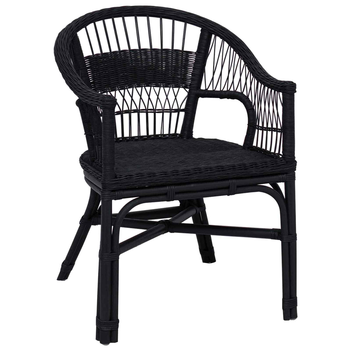 Staplestol Rattan Sort 60 x 60 x 81 cm