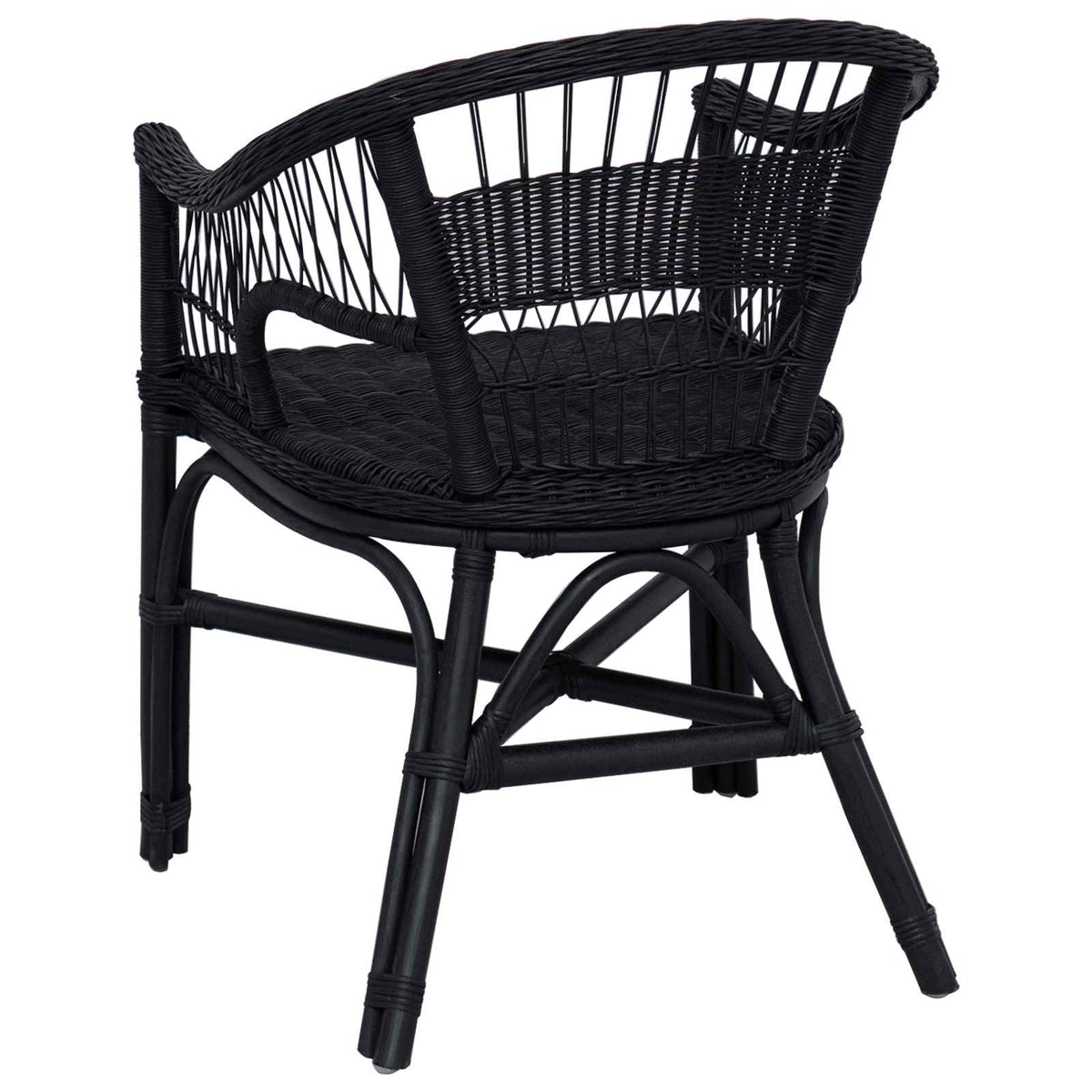 Staplestol Rattan Sort 60 x 60 x 81 cm