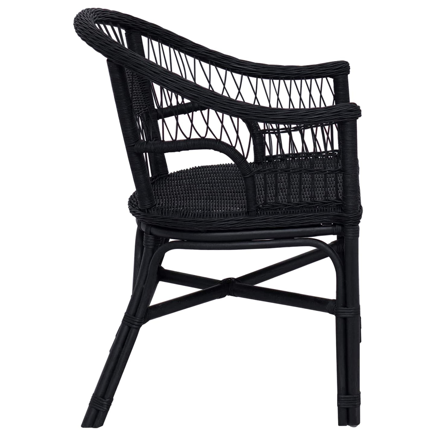 Staplestol Rattan Sort 60 x 60 x 81 cm