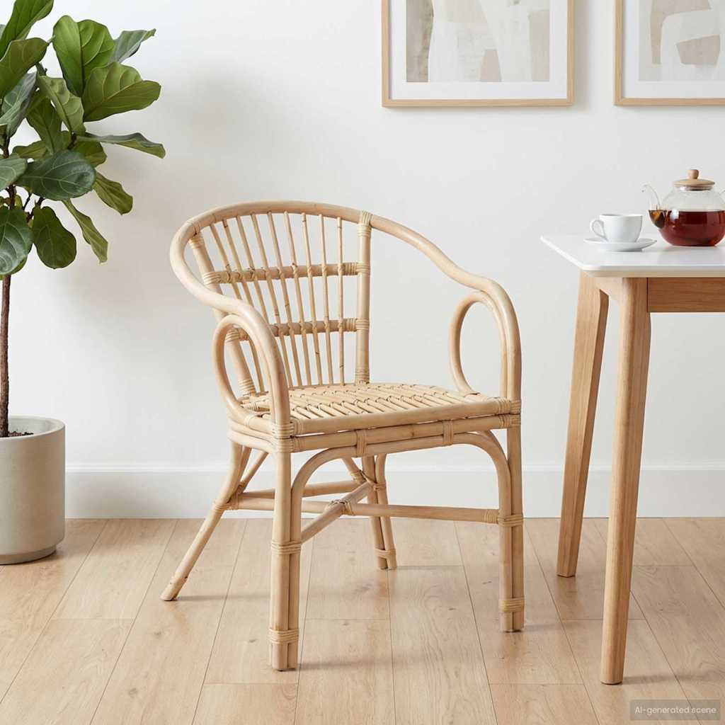 Staplestol Naturfarvet 58 x 60 x 81 cm Rattan