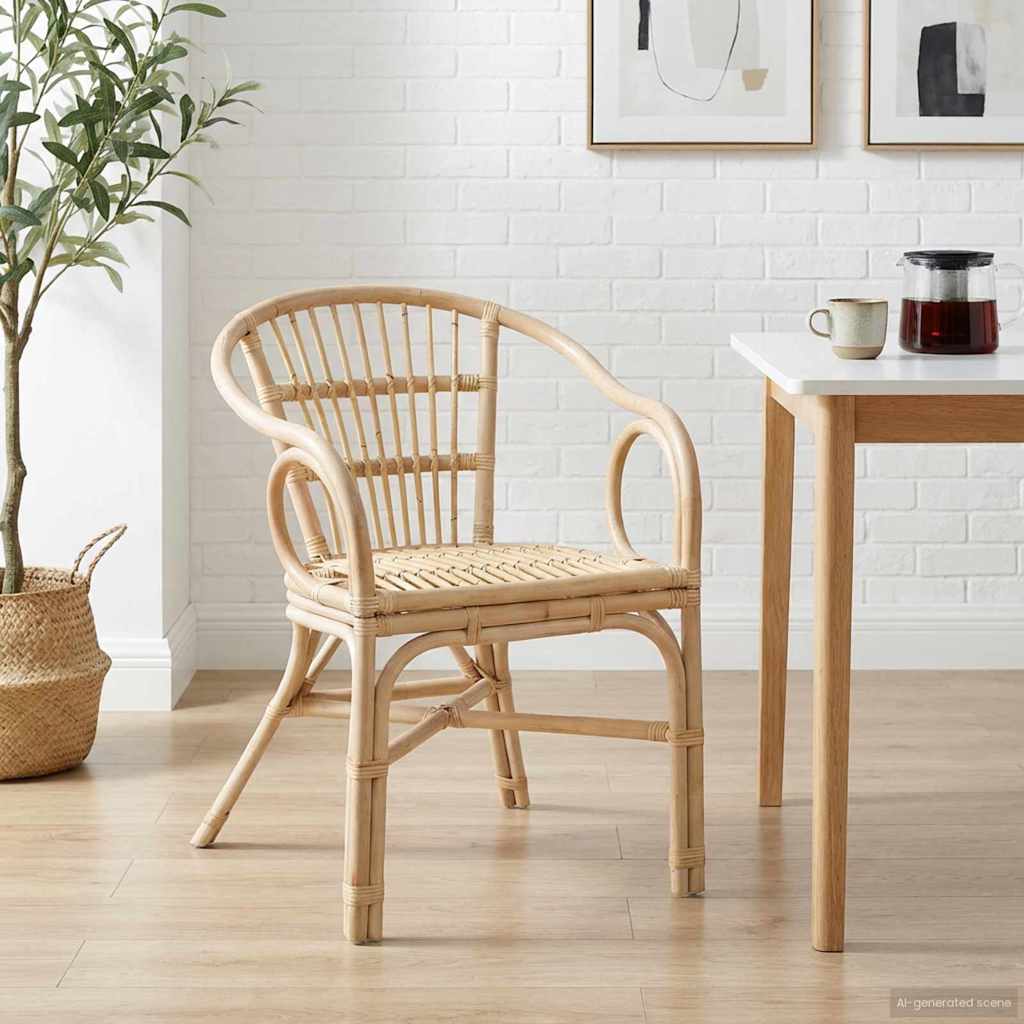 Staplestol Naturfarvet 58 x 60 x 81 cm Rattan