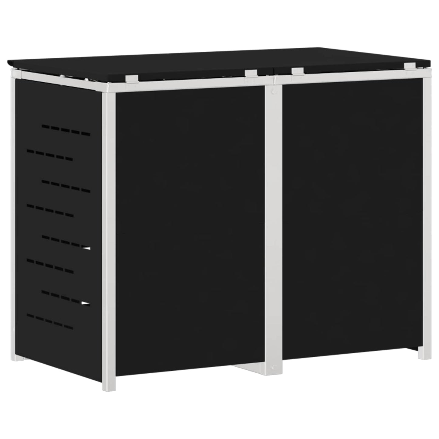 Skraldespand opbevaring for 2 Bins 240L Rustfrit stål Sort