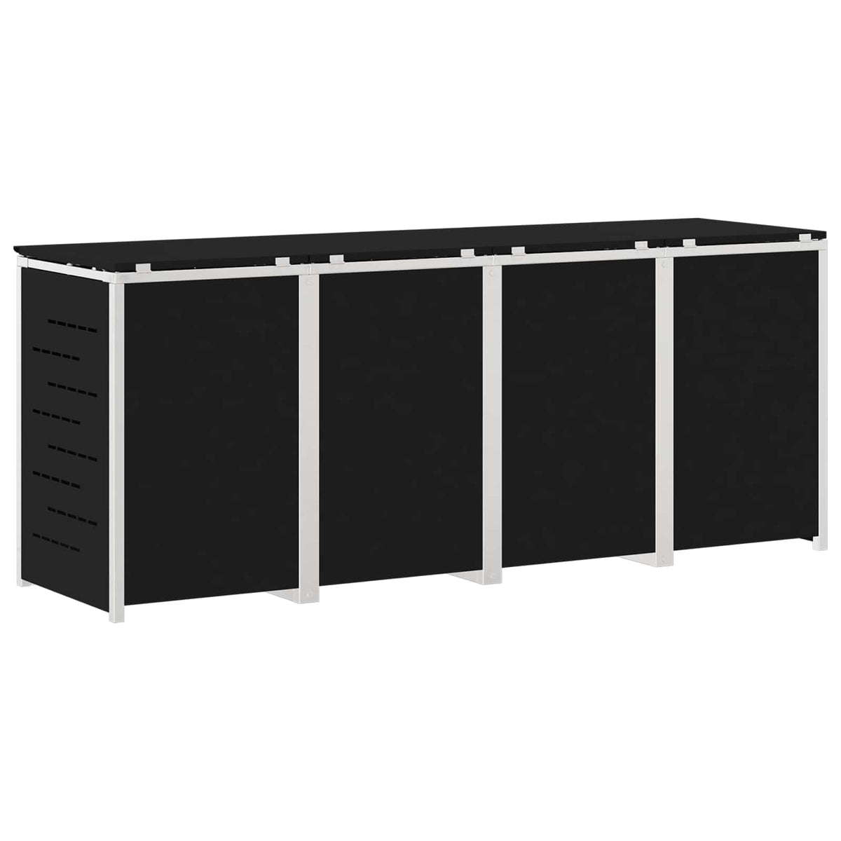Skraldespand opbevaring for 4 Bins 240L Rustfrit stål Sort