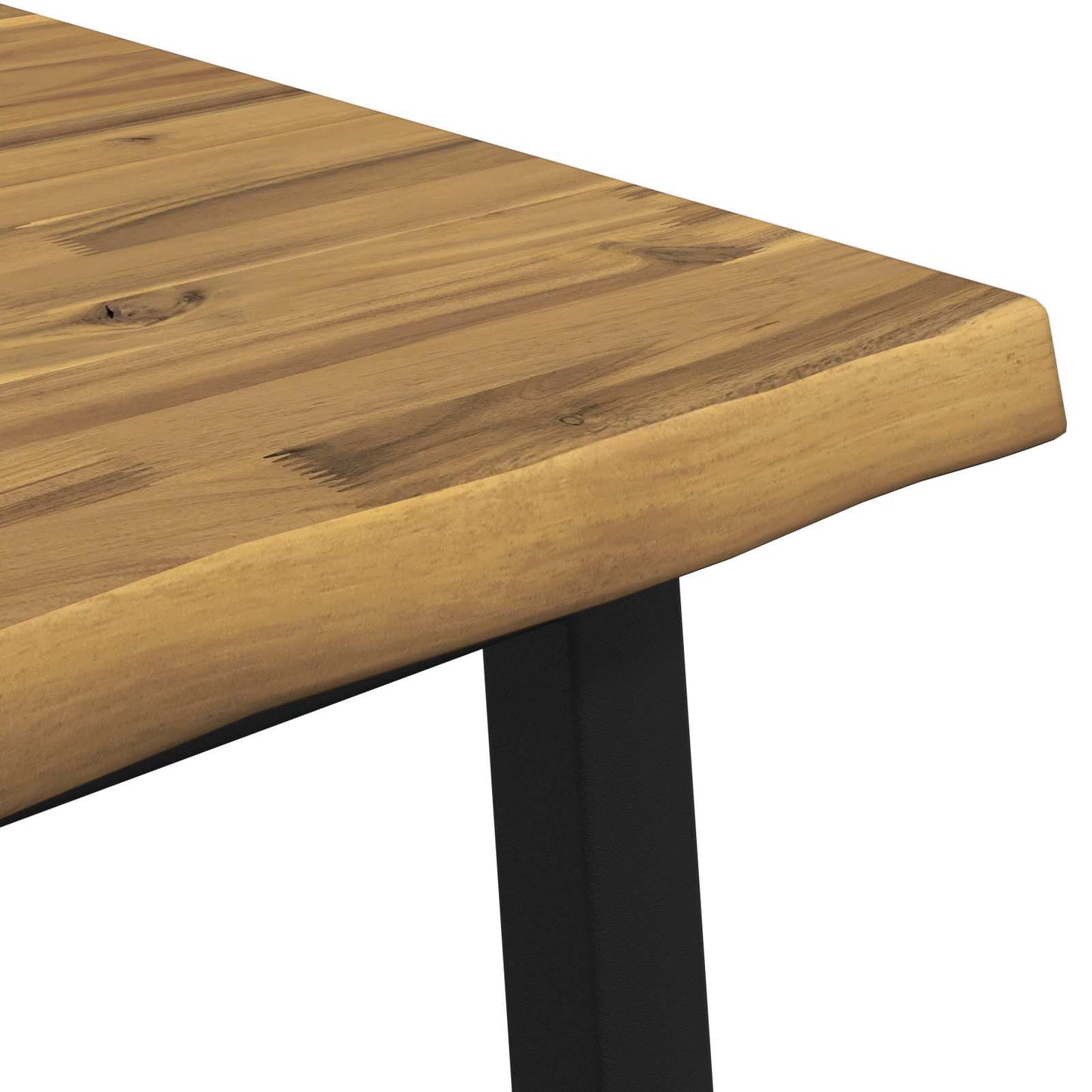 60 x 55 x 75 cm Massivt Akacietræ Hvid og sort Rektangulær