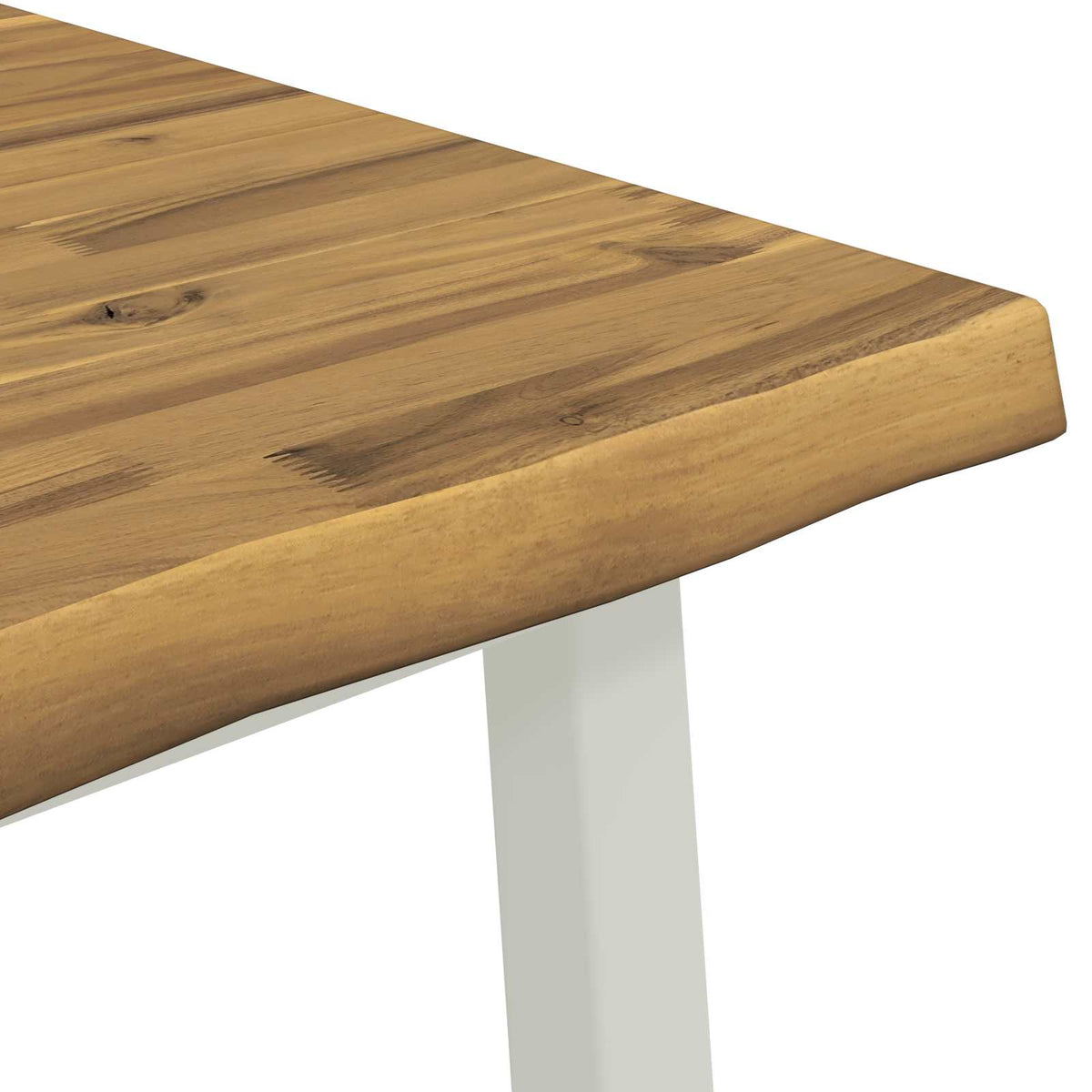 60 x 55 x 75 cm Massivt Akacietræ Hvid Rektangulær