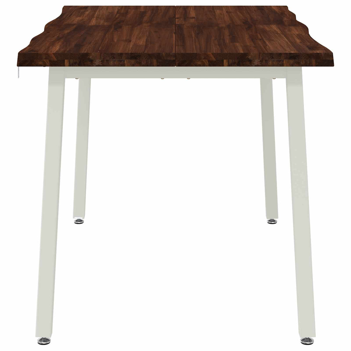 90 x 55 x 75 cm Massivt Akacietræ Mørkebrun og Hvid Rektangulær