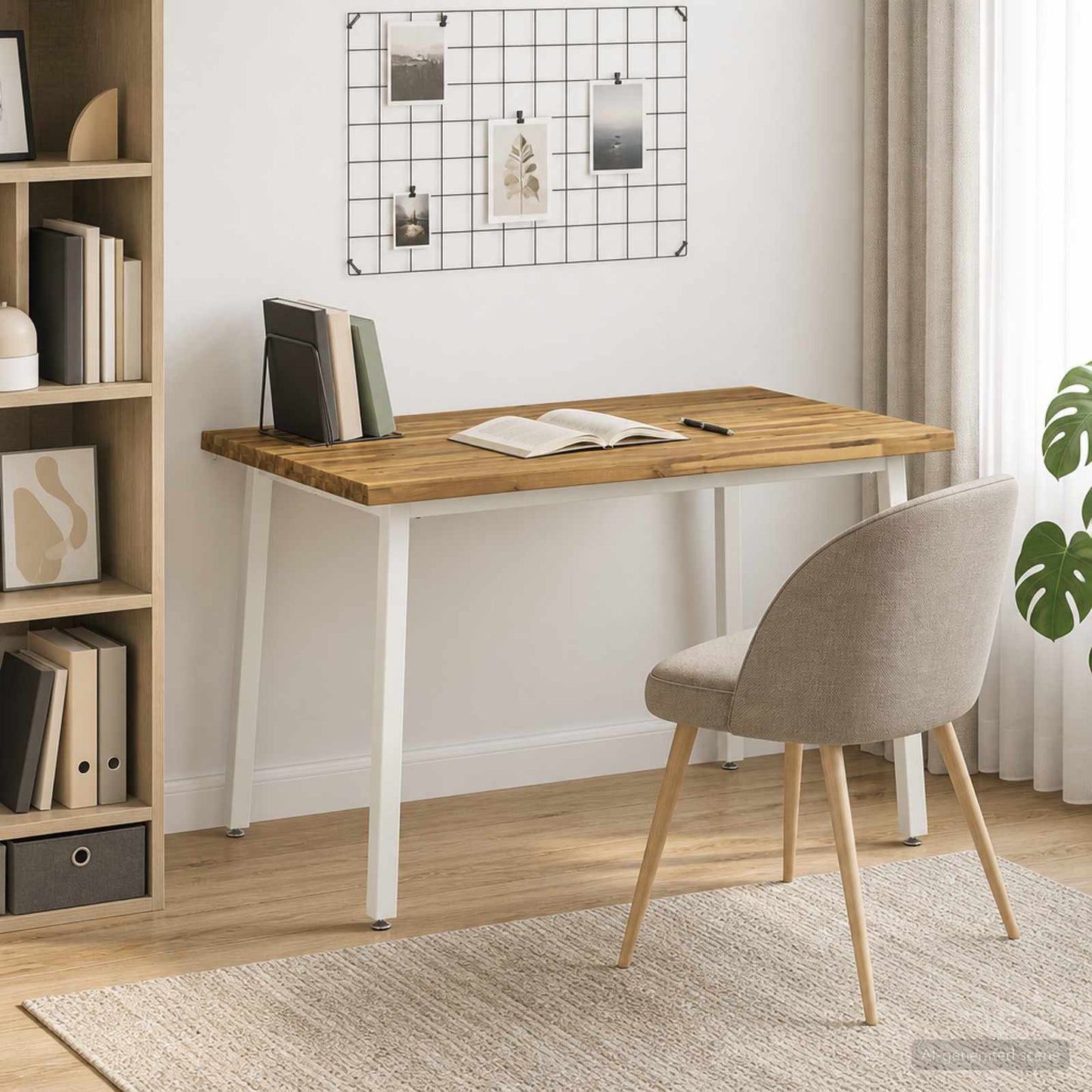 110 x 55 x 75 cm Massivt Akacietræ Hvid Rektangulær