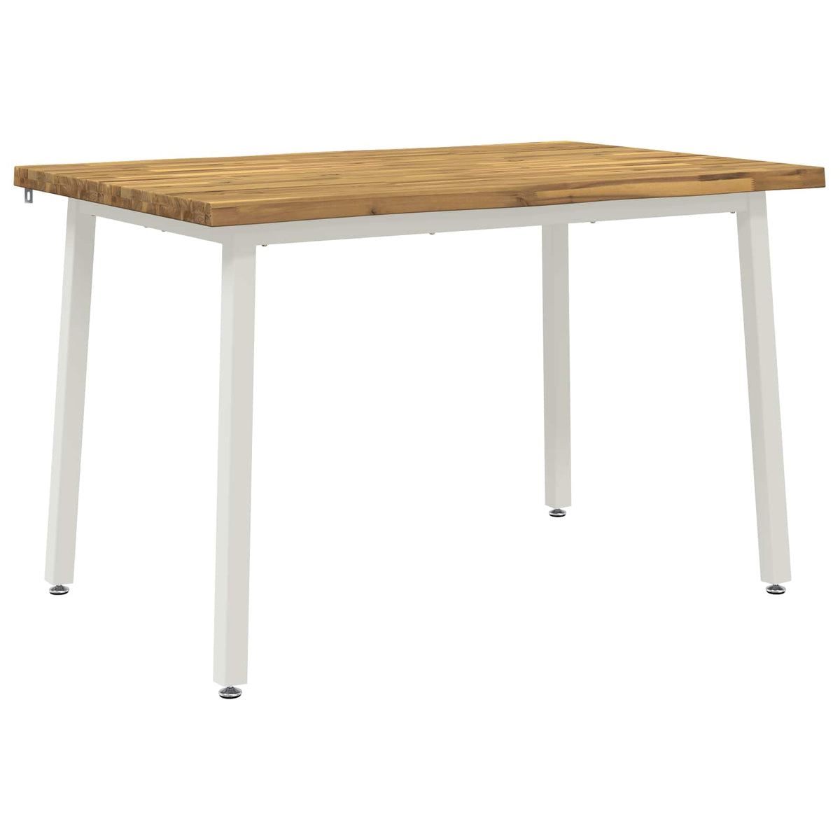 90 x 55 x 75 cm Massivt Akacietræ Hvid Rektangulær