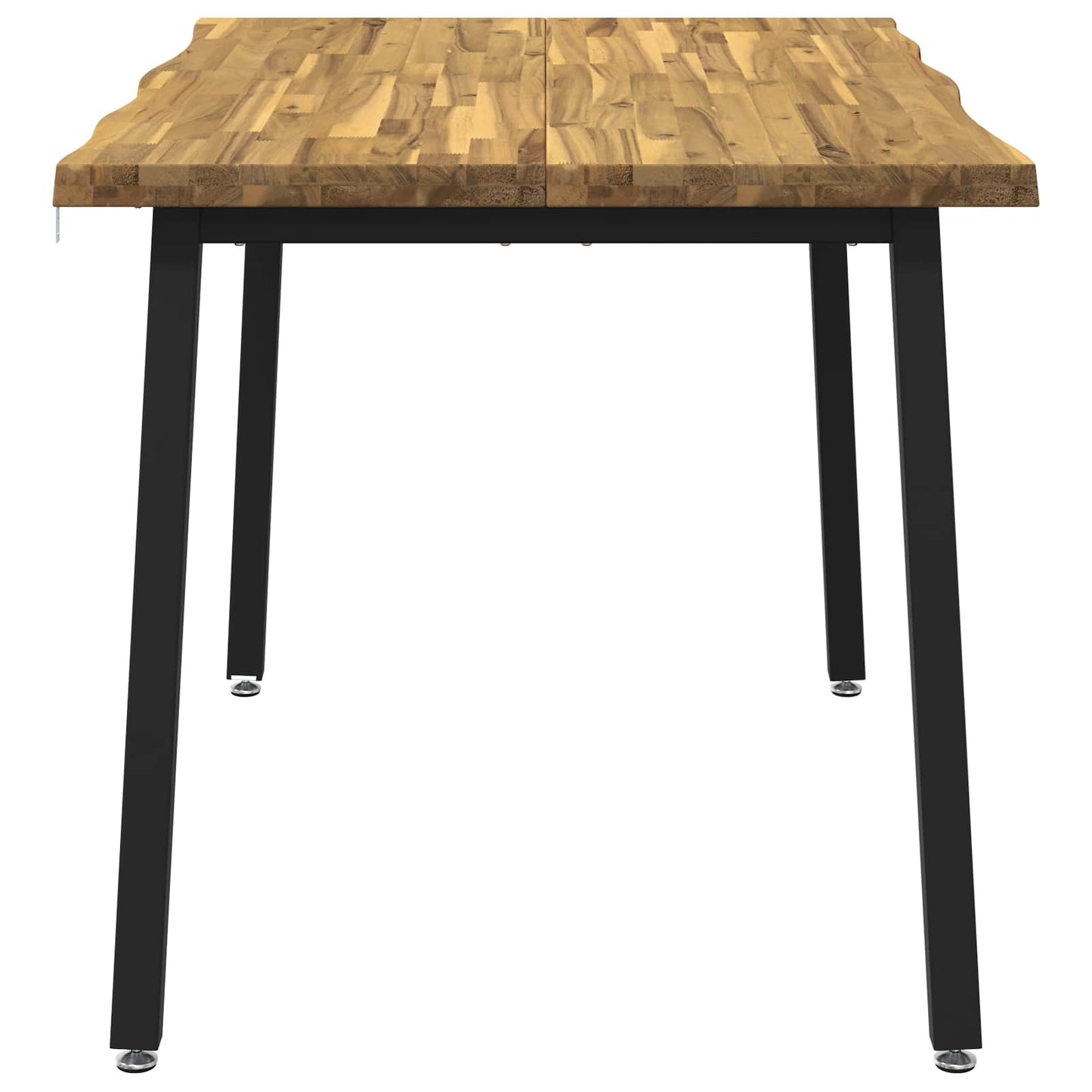 110 x 55 x 75 cm Massivt Akacietræ Hvid og sort Rektangulær