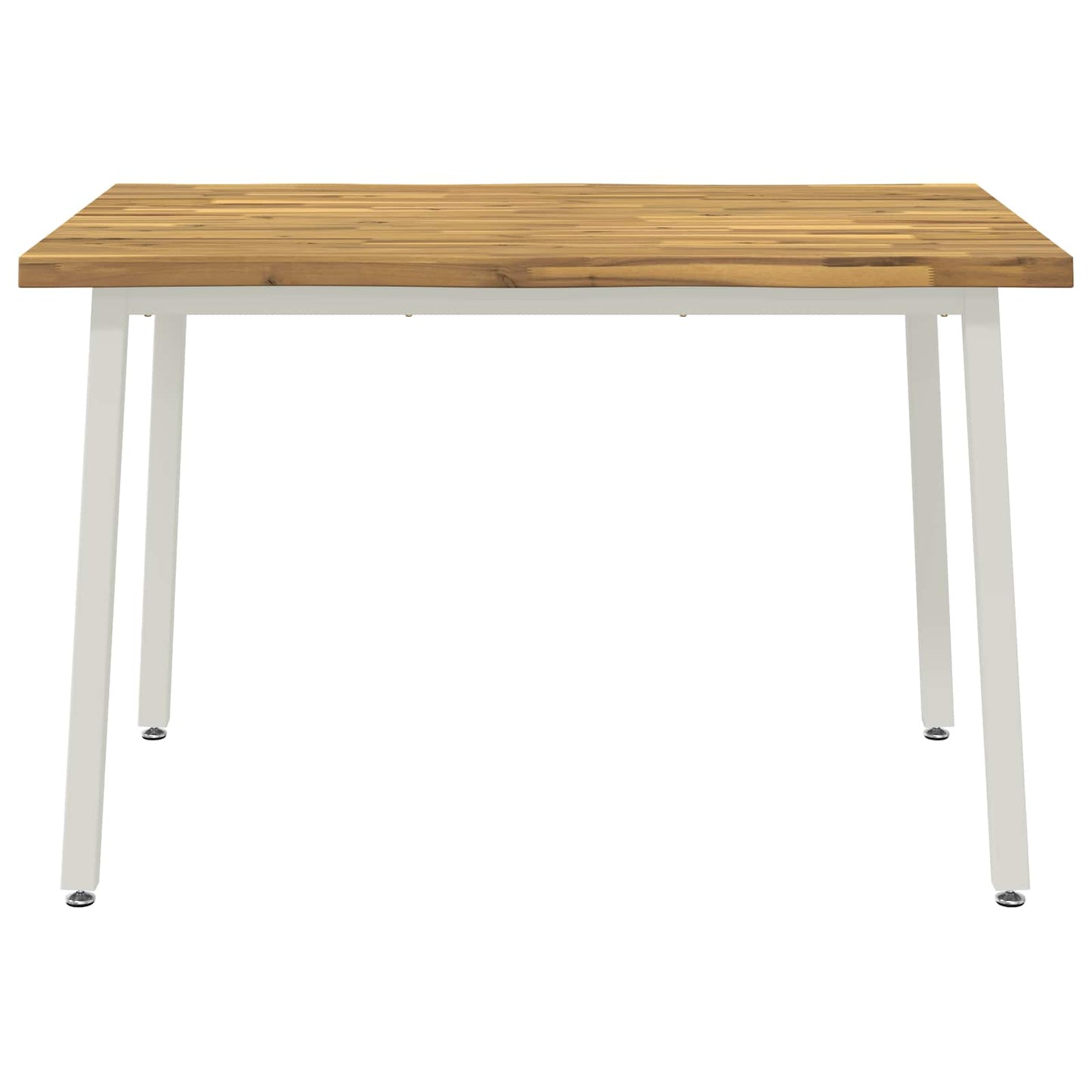 110 x 55 x 75 cm Massivt Akacietræ Hvid Rektangulær