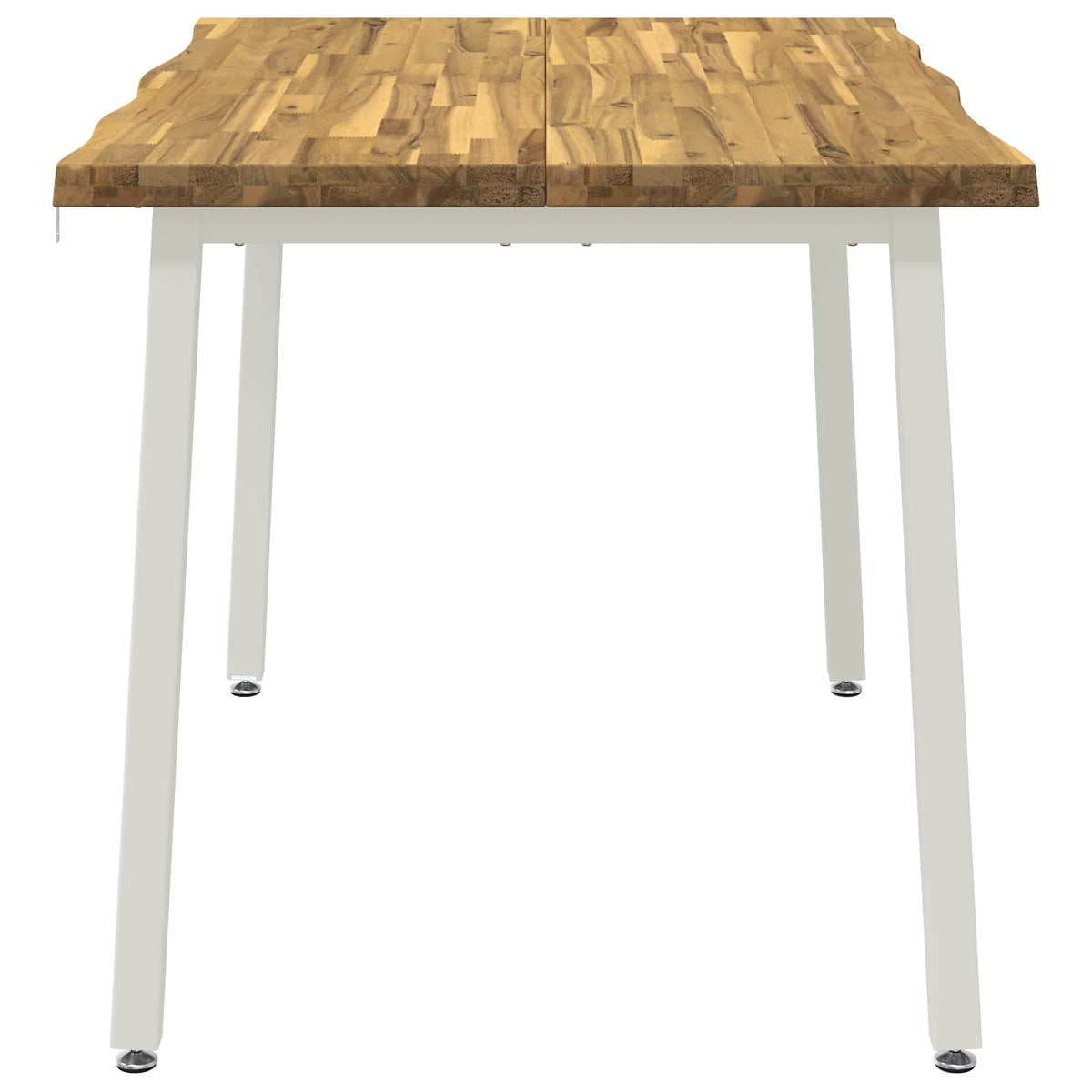 110 x 55 x 75 cm Massivt Akacietræ Hvid Rektangulær