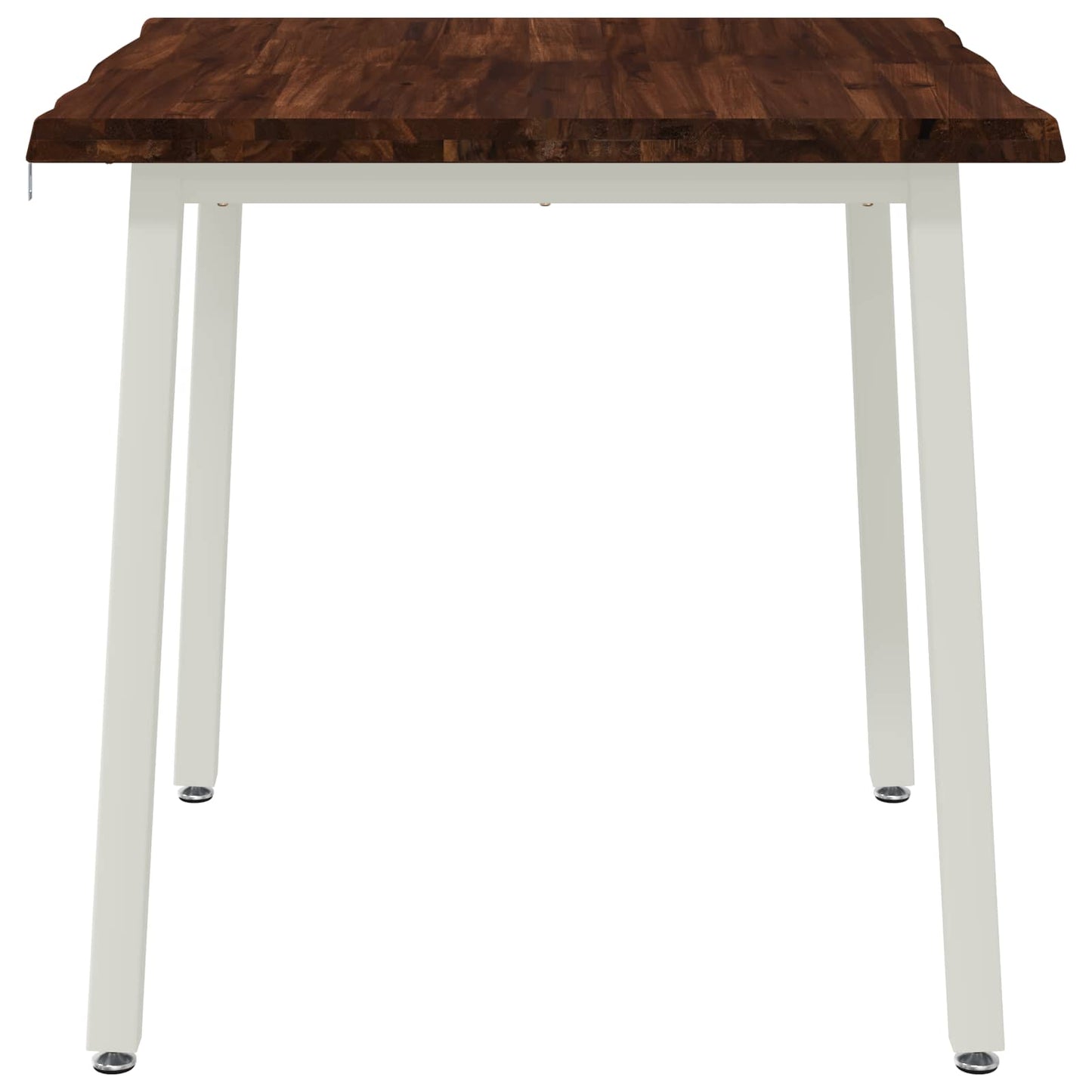 70 x 70 x 75 cm Massivt Akacietræ Mørkebrun og Hvid Firkantet