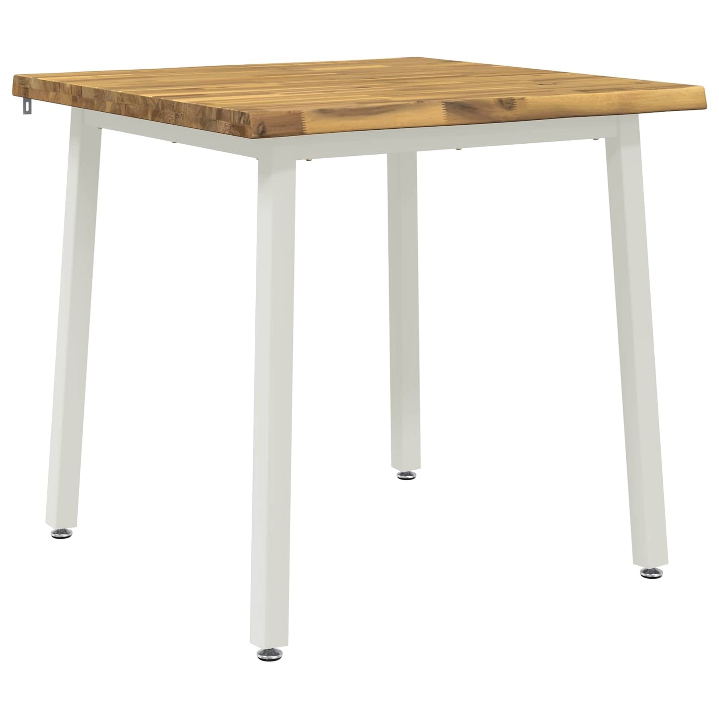 70 x 70 x 75 cm Massivt Akacietræ Hvid Firkantet