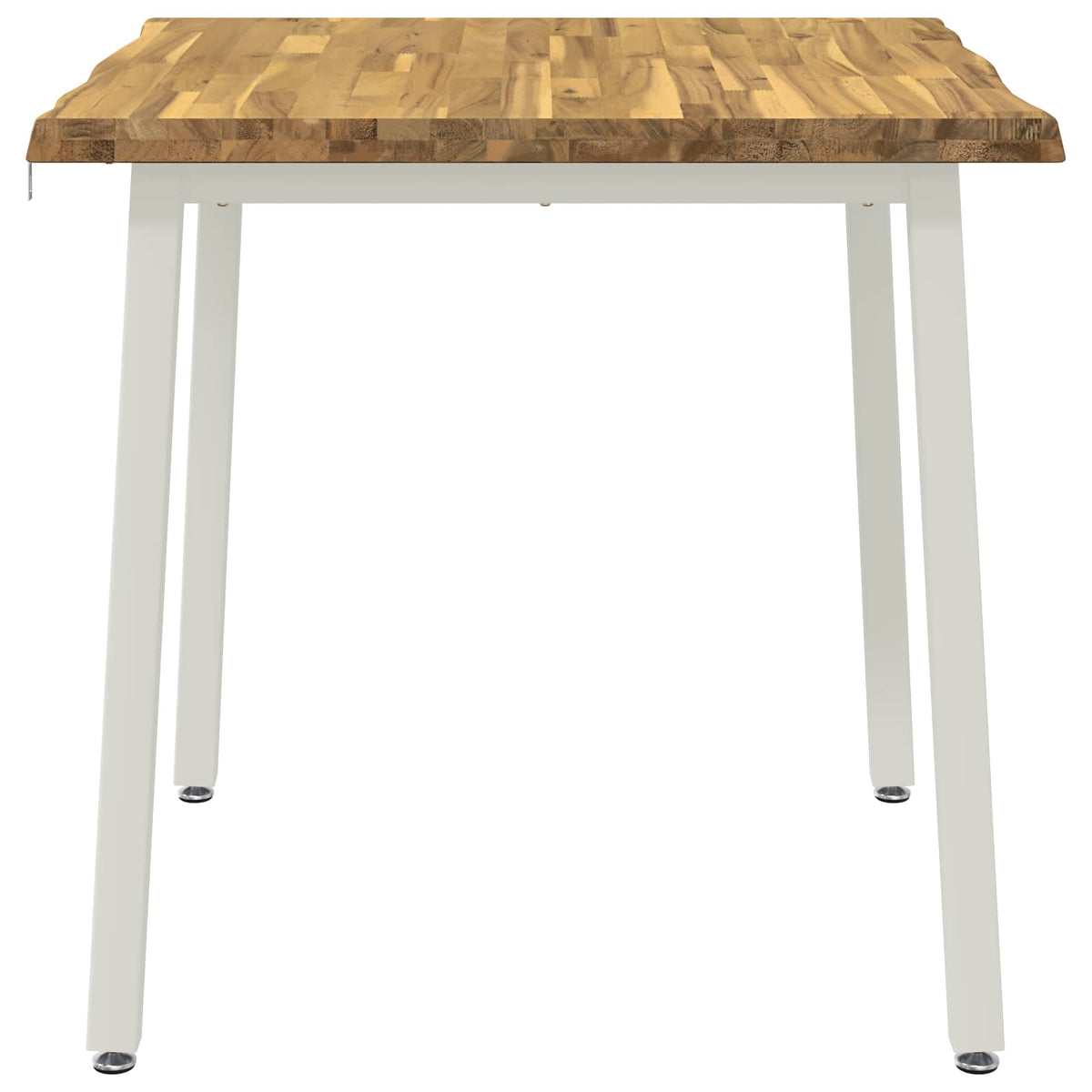 70 x 70 x 75 cm Massivt Akacietræ Hvid Firkantet