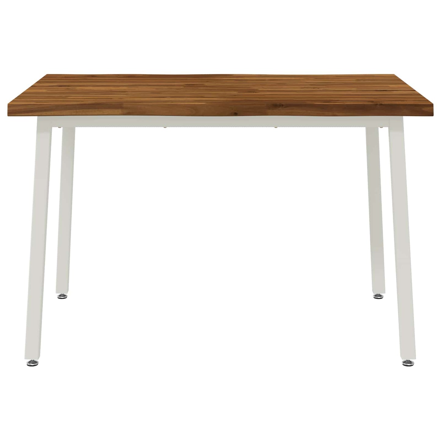 140 x 70 x 75 cm Massivt Akacietræ Natur og hvid Rektangulær