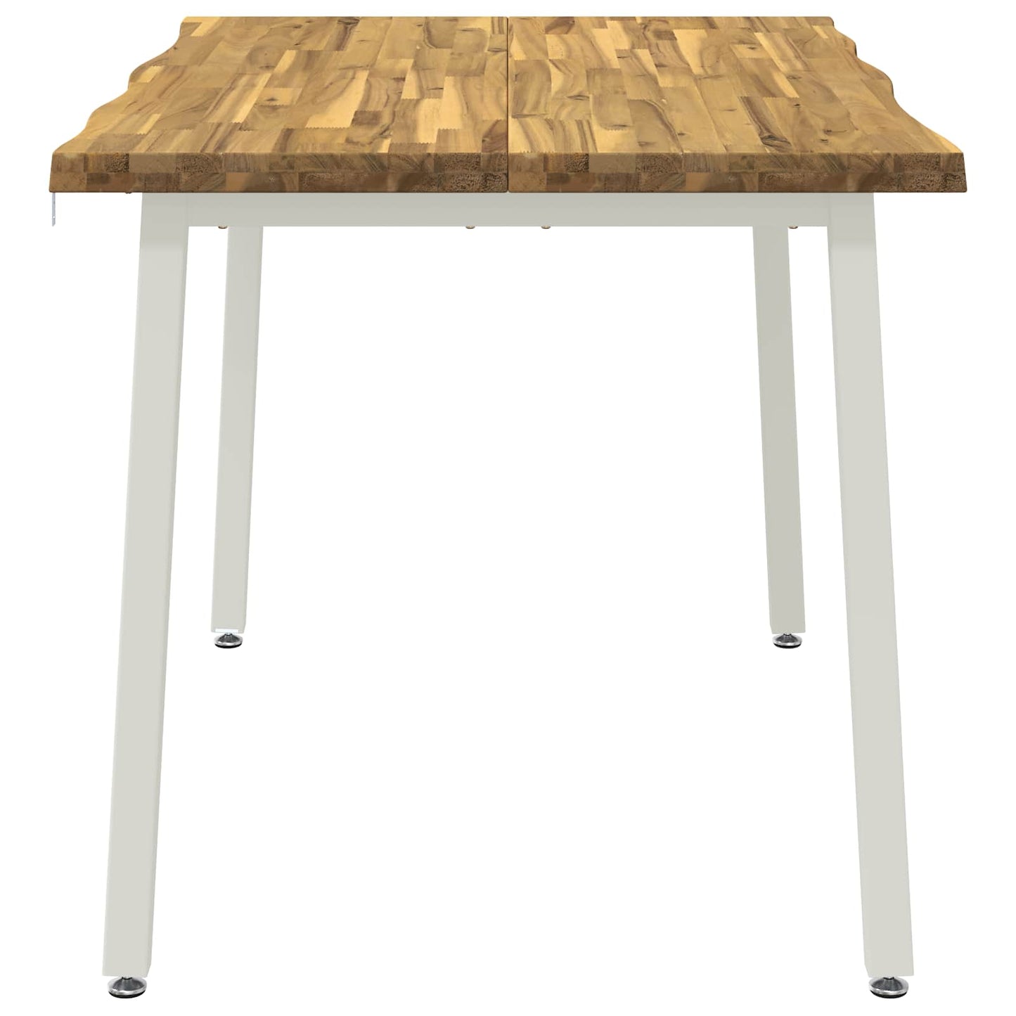 120 x 80 x 75 cm Massivt Akacietræ Hvid Rektangulær