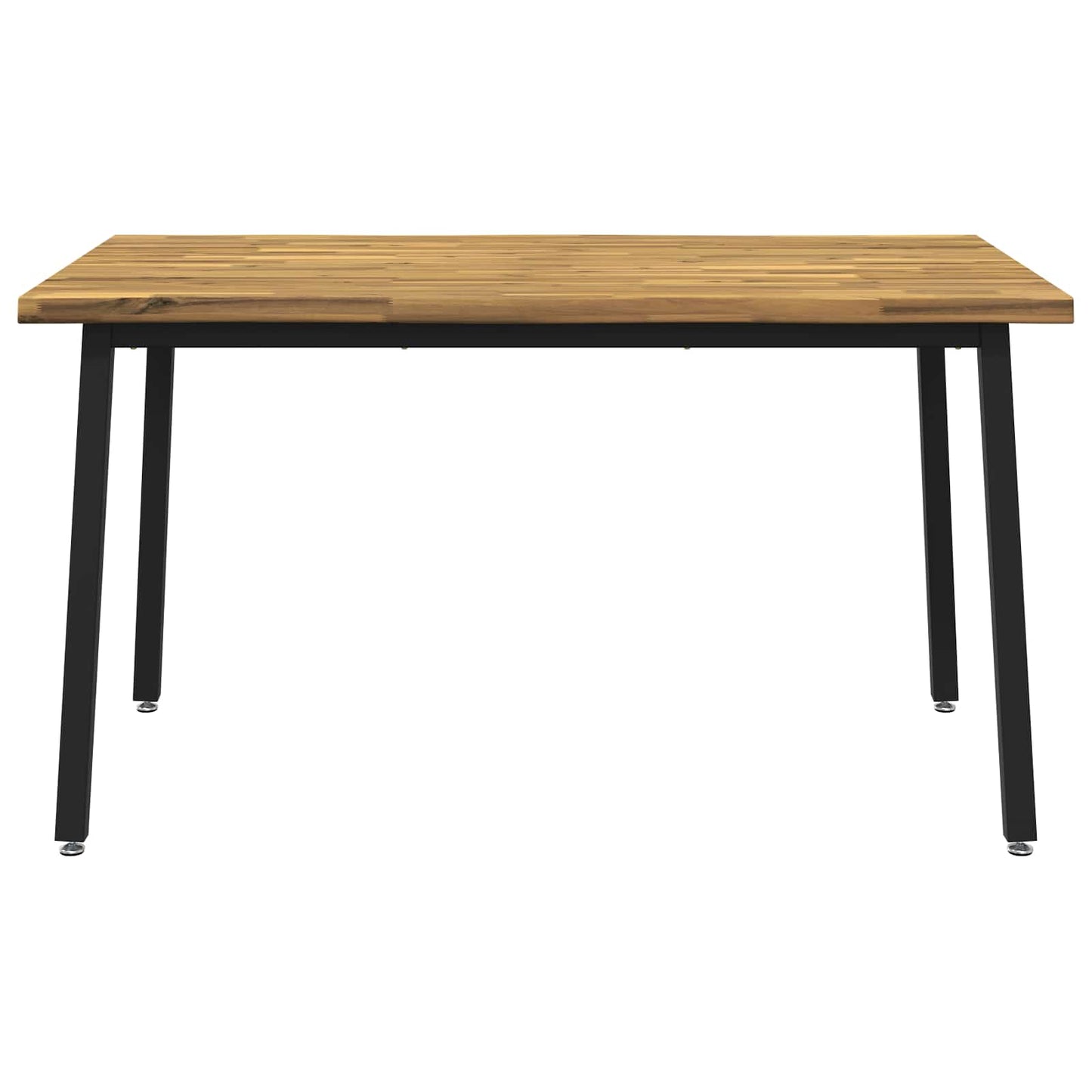 140 x 80 x 75 cm Massivt Akacietræ Hvid og sort Rektangulær