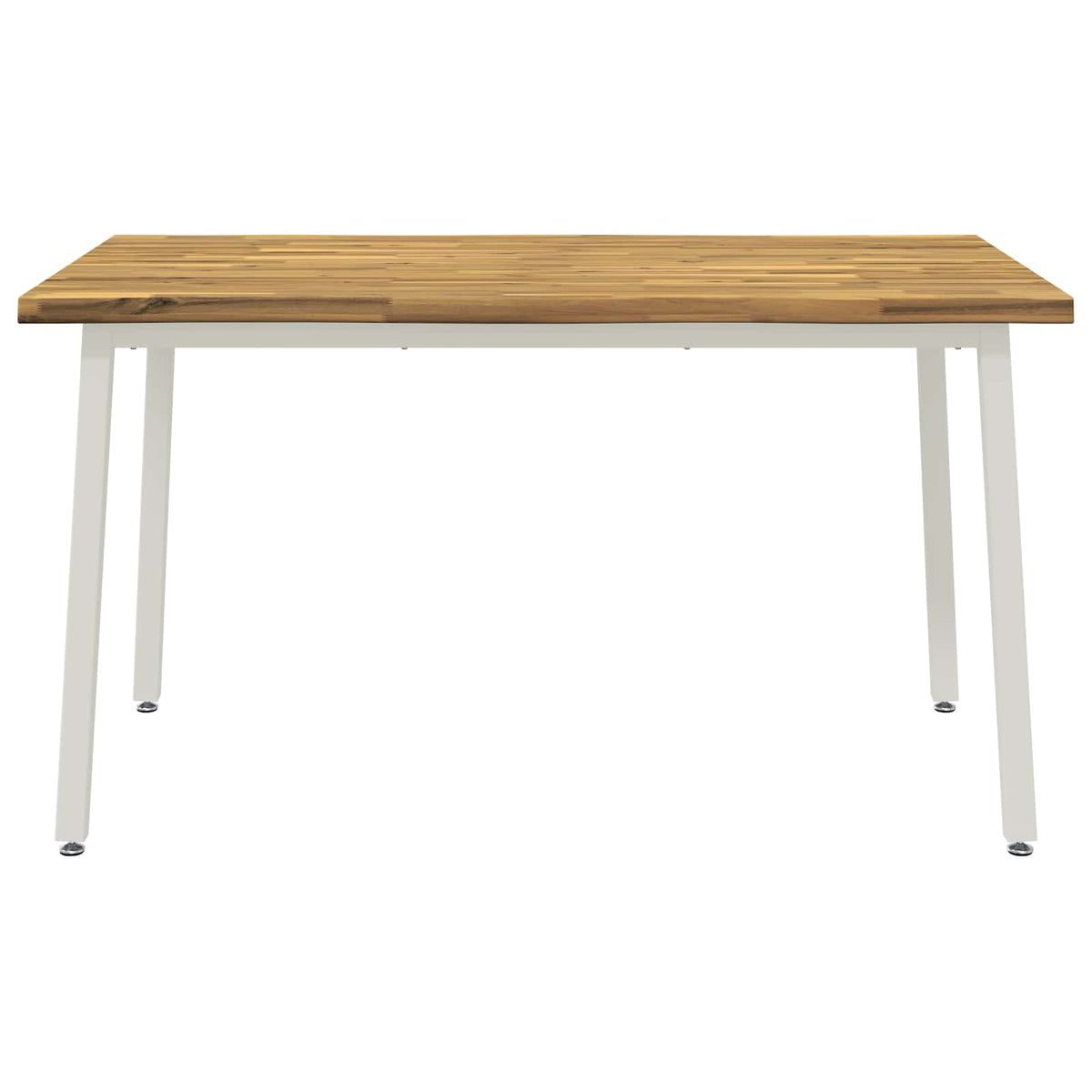 140 x 80 x 75 cm Massivt Akacietræ Hvid Rektangulær