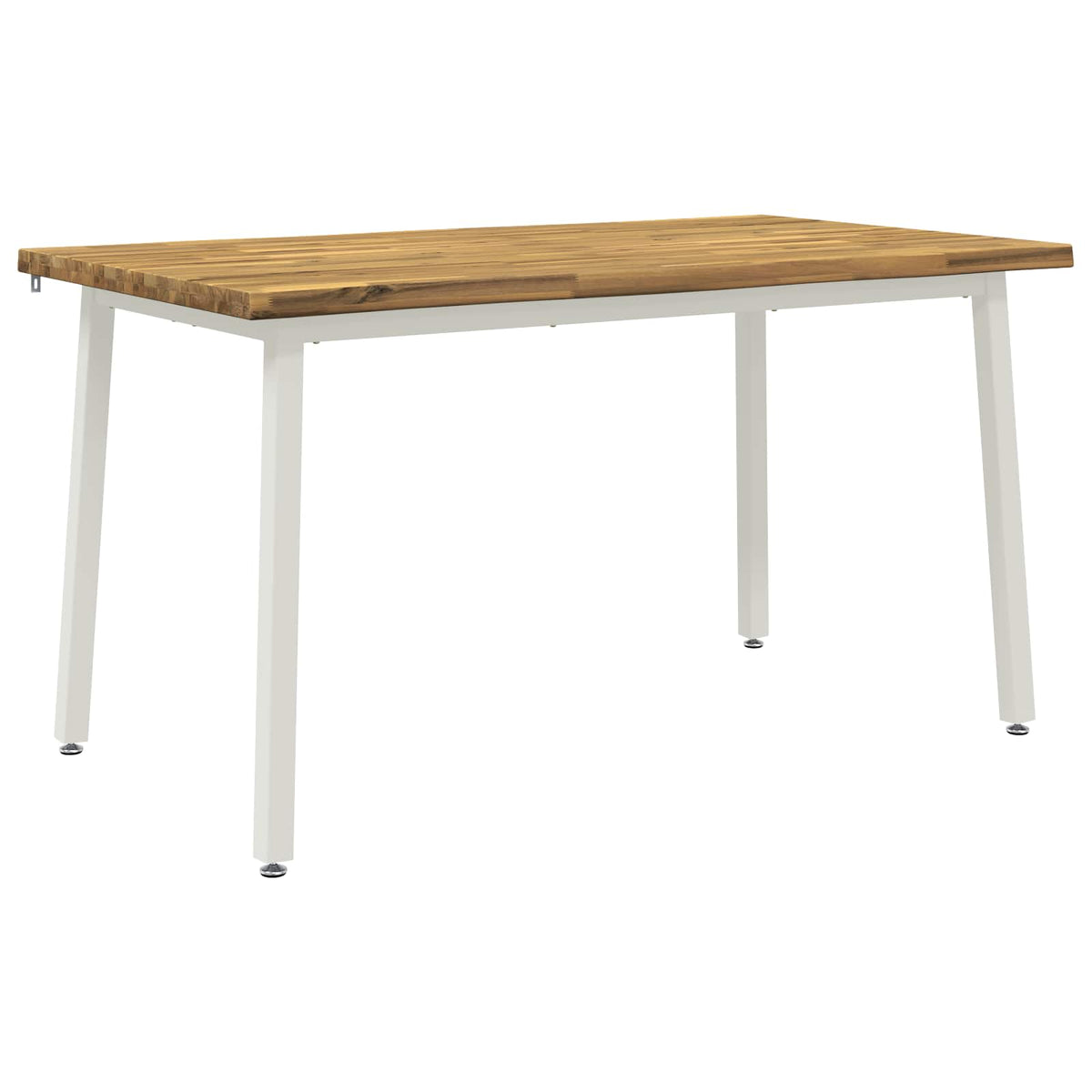 120 x 90 x 75 cm Massivt Akacietræ Hvid Rektangulær