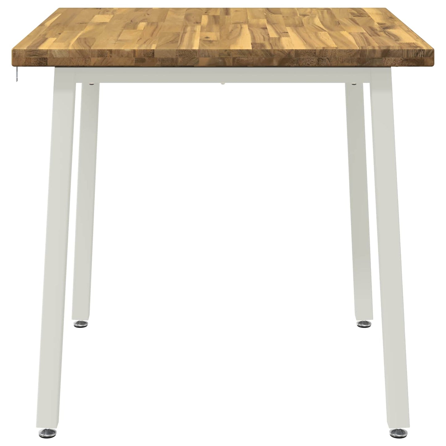 60 x 55 x 75 cm Massivt Akacietræ Hvid Rektangulær
