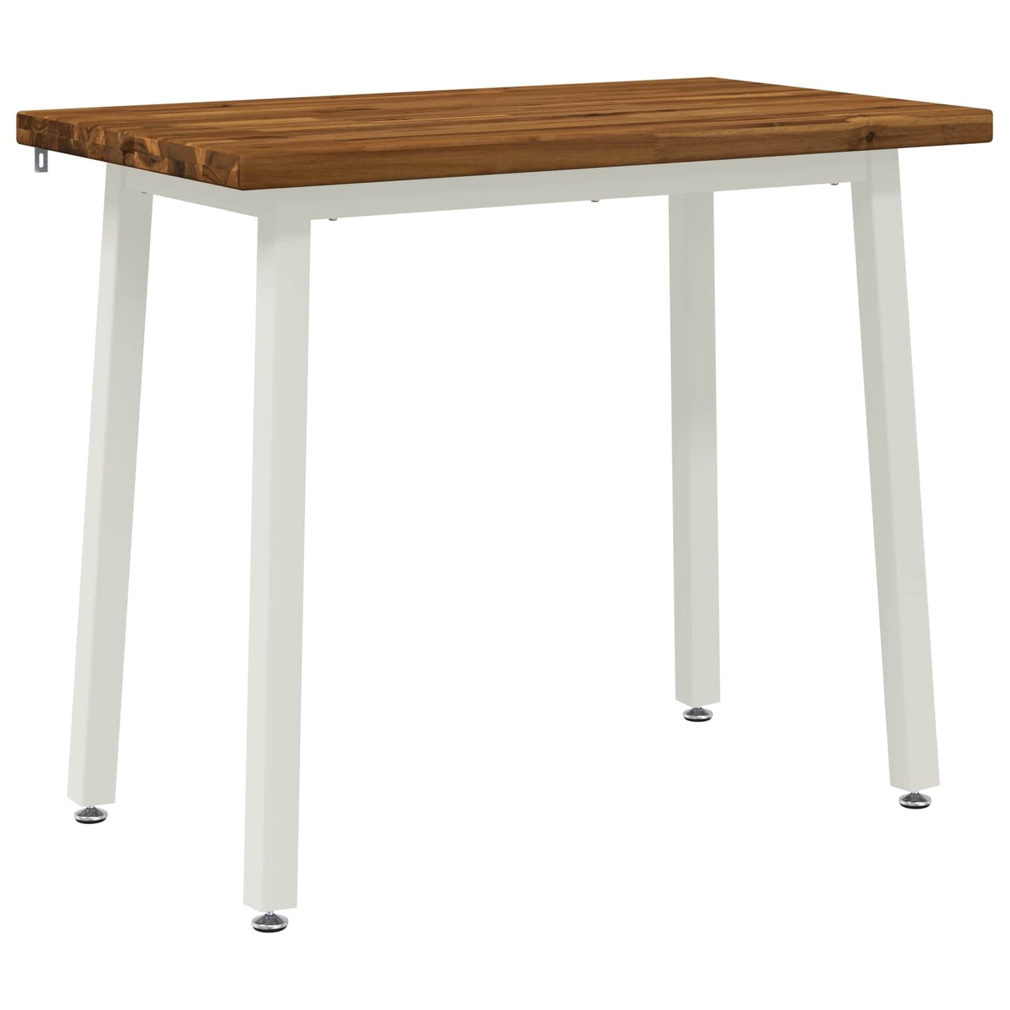 90 x 55 x 75 cm Massivt Akacietræ Natur og hvid Rektangulær